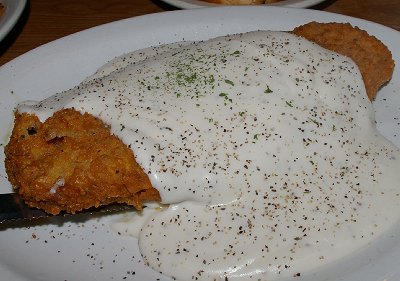 Packaged gravy and microwaved steak in Puyallup, Washington.