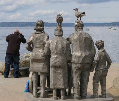 The back of Seeing Whales by Richard Beyer in Edmonds, Washington.