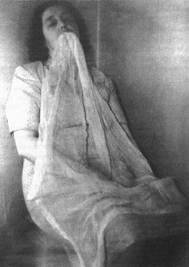 A newspaper photograph of ectoplasm from the book Spook by Mary Roach.