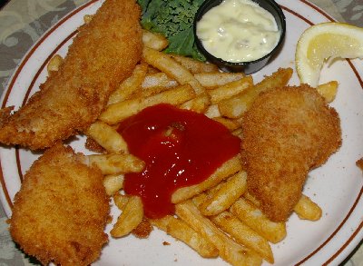 Fish and Chips from Charlies Restaurant in Puyallup, Washington.